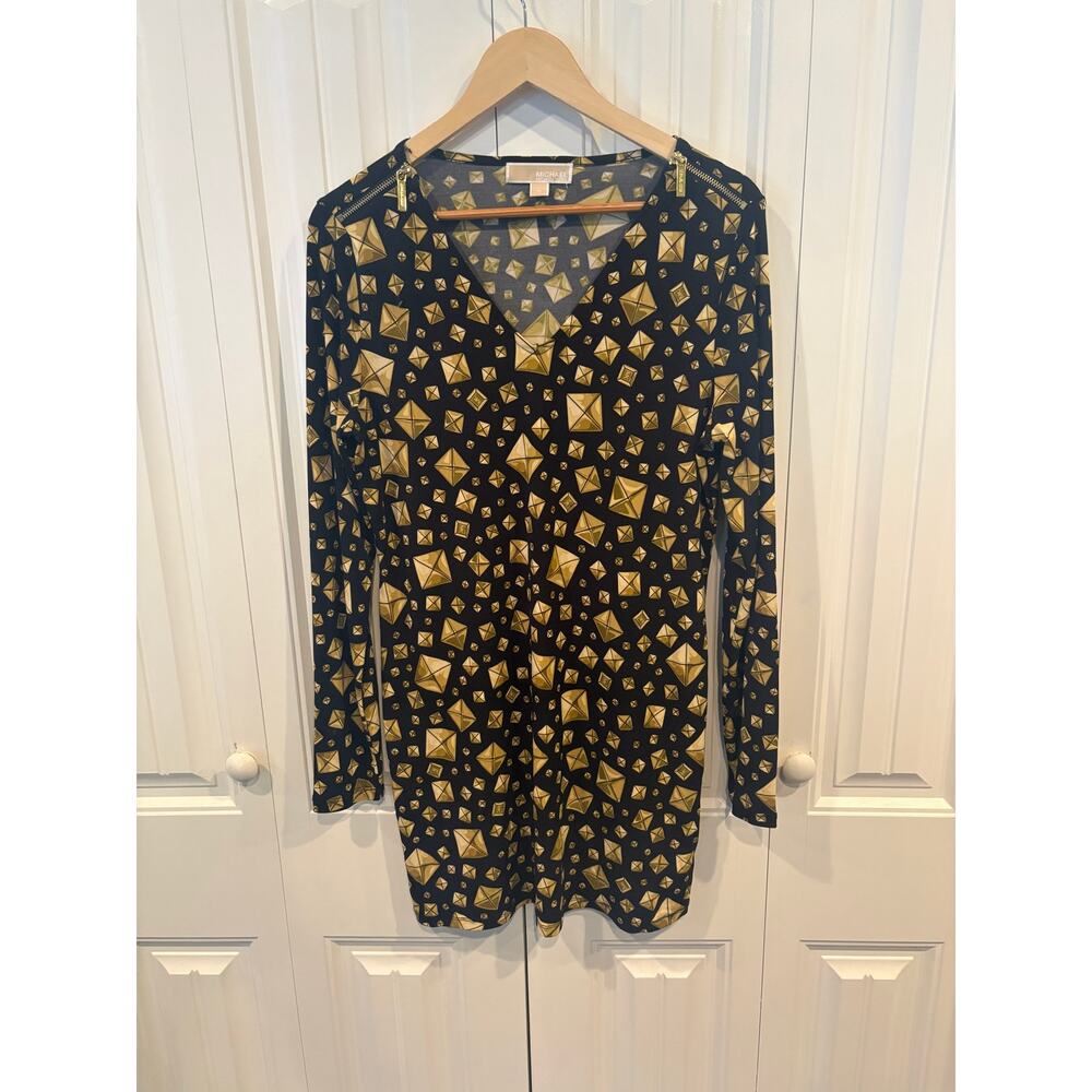 MICHAEL Michael Kors Black And Gold Dress Size Medium